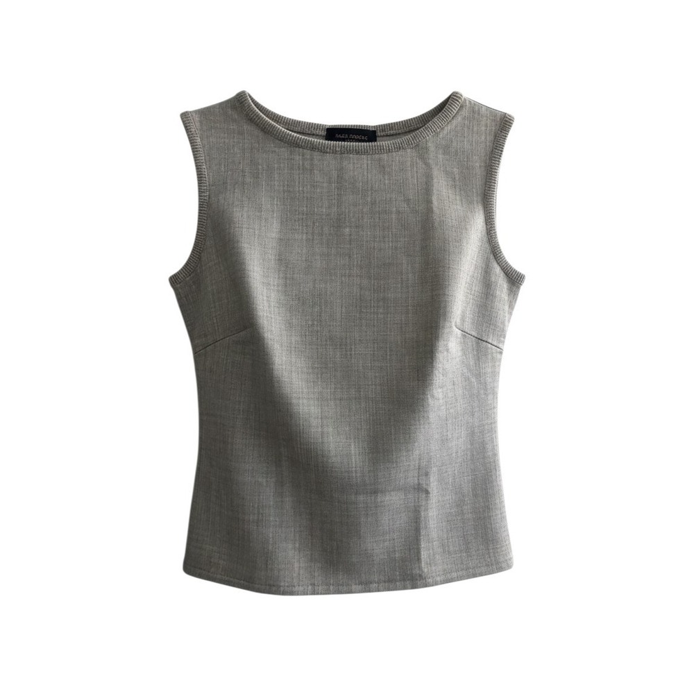 Piazza Sempione Maglie Grey Sleeveless Scoop Neck Shell Top Small